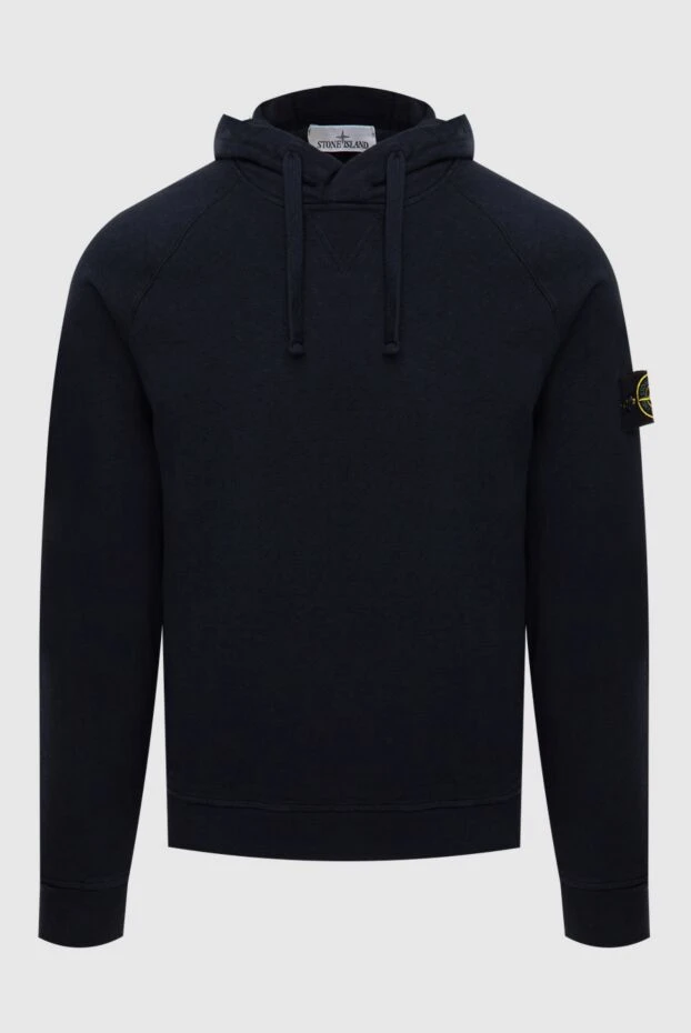 Stone Island man blue cotton hoodie for men купить с ценами и фото 174088 - photo 1