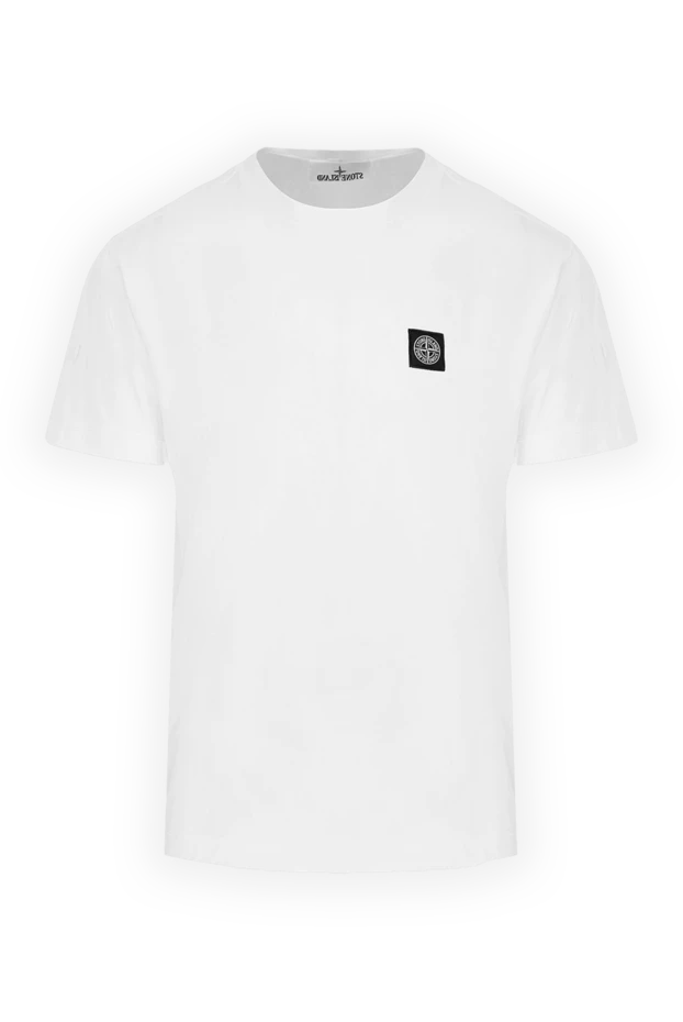 Stone Island man white cotton t-shirt for men купить с ценами и фото 174092 - photo 1