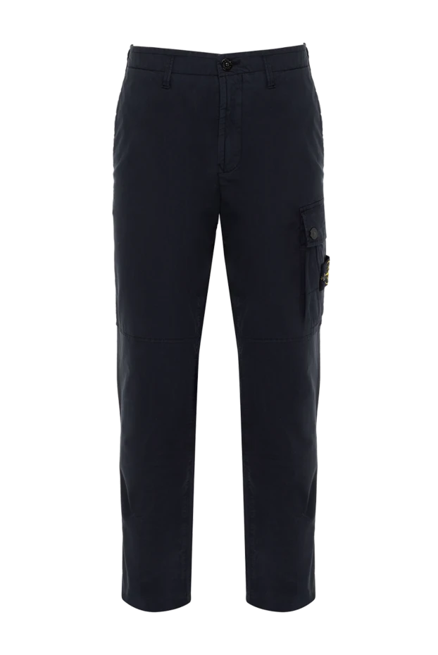 Stone Island man blue cotton trousers for men купить с ценами и фото 174099 - photo 1