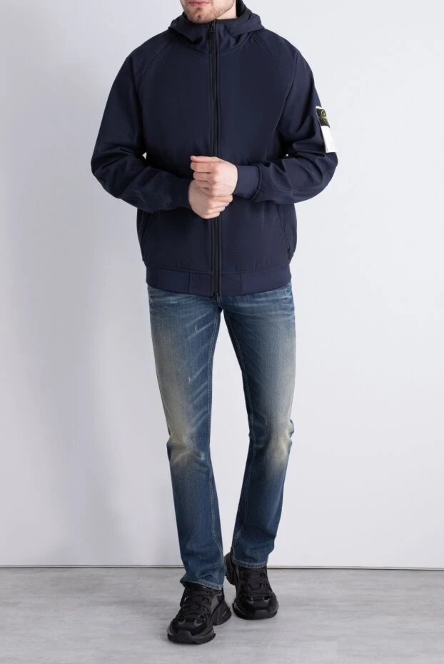 Stone Island man blue polyester and elastane jacket for men купить с ценами и фото 174102 - photo 2