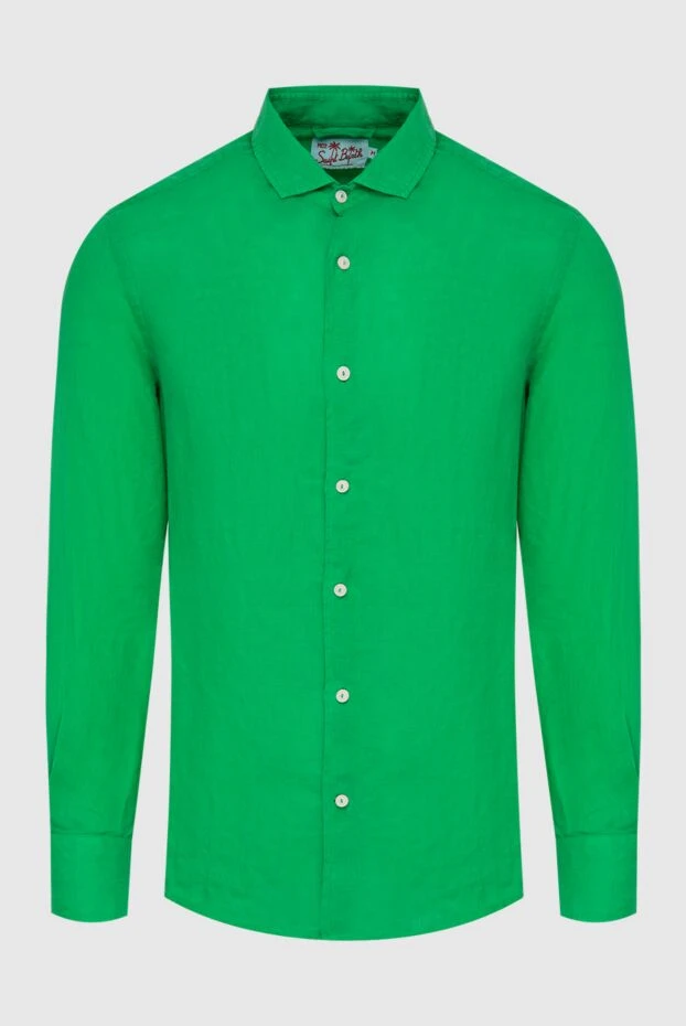 MC2 Saint Barth man men's green linen shirt купить с ценами и фото 174115 - photo 1