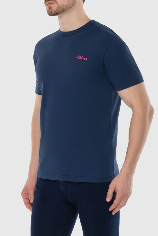 MC2 Saint Barth сент-барт кестелері бар қою көк мақтадан жасалған футболка
 174116 - фото 3