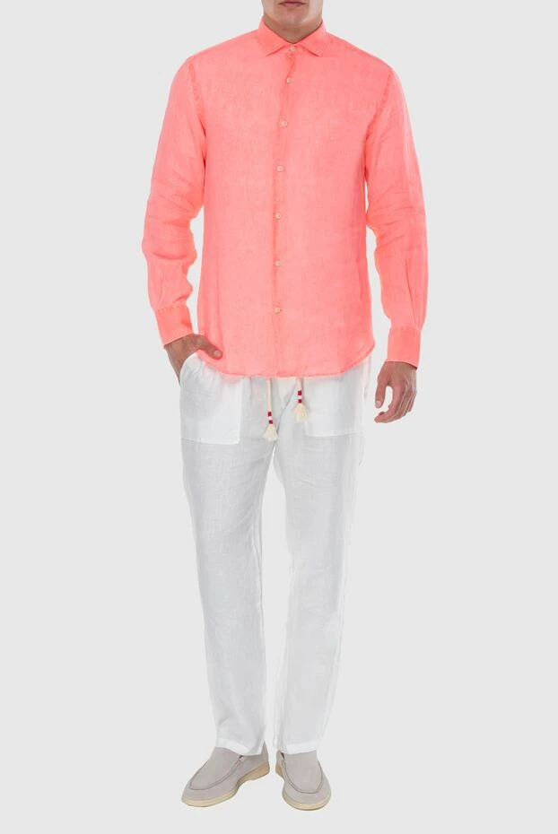 MC2 Saint Barth man pink linen shirt for men купить с ценами и фото 174130 - photo 2