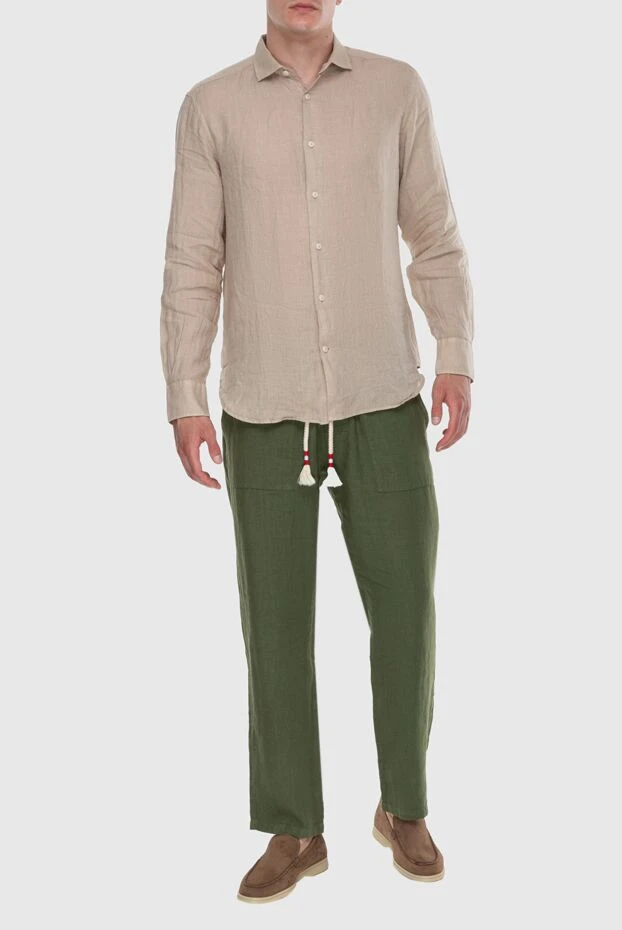 MC2 Saint Barth man green linen trousers for men купить с ценами и фото 174134 - photo 2