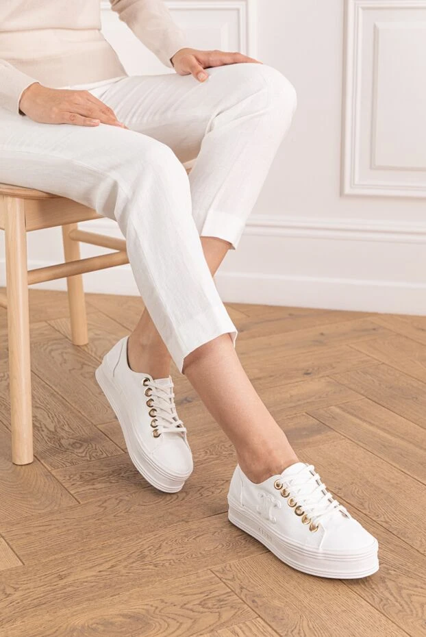 Celine women's sneakers with a logo white 174138 - photo 3