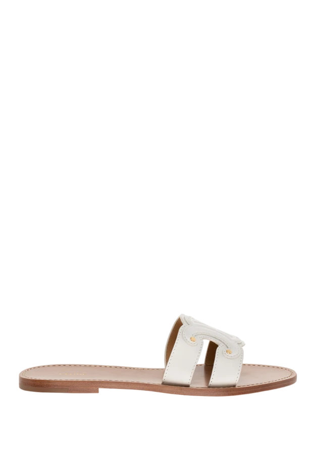 Celine woman white leather flip-flops for women купить с ценами и фото 174141 - photo 1