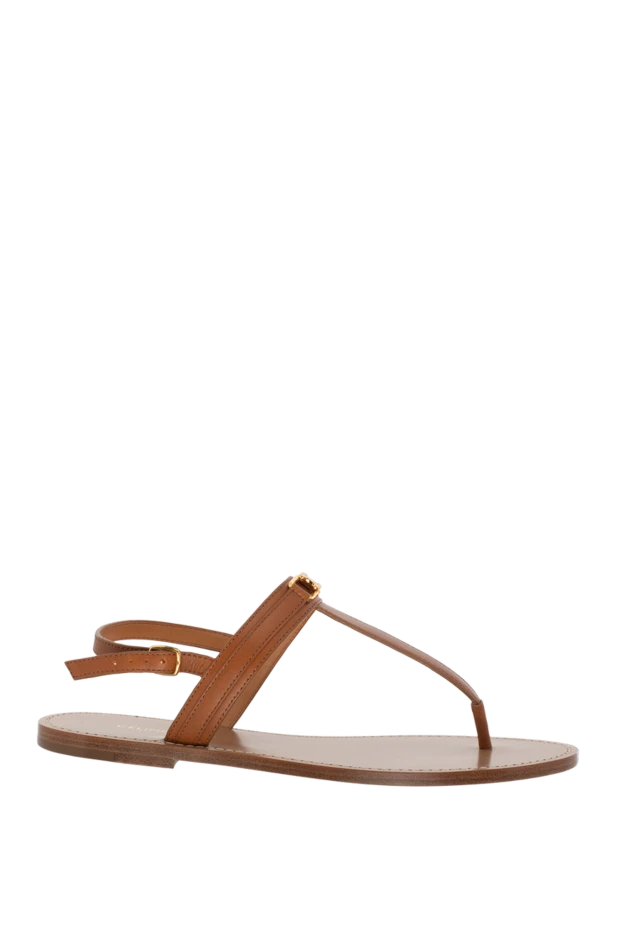 Celine woman brown leather flip-flops for women купить с ценами и фото 174144 - photo 1