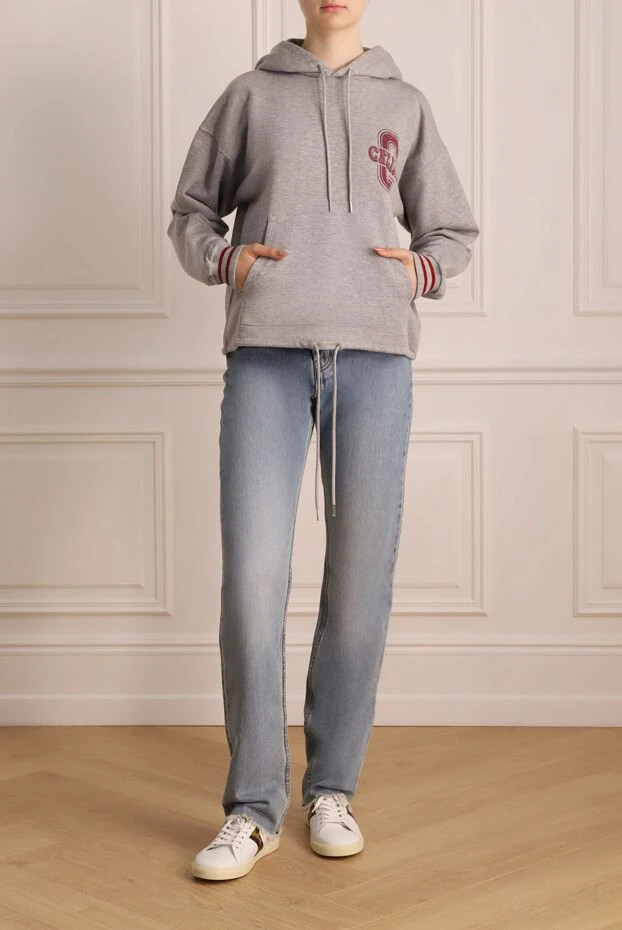 Celine woman gray cotton hoodie for women купить с ценами и фото 174182 - photo 2