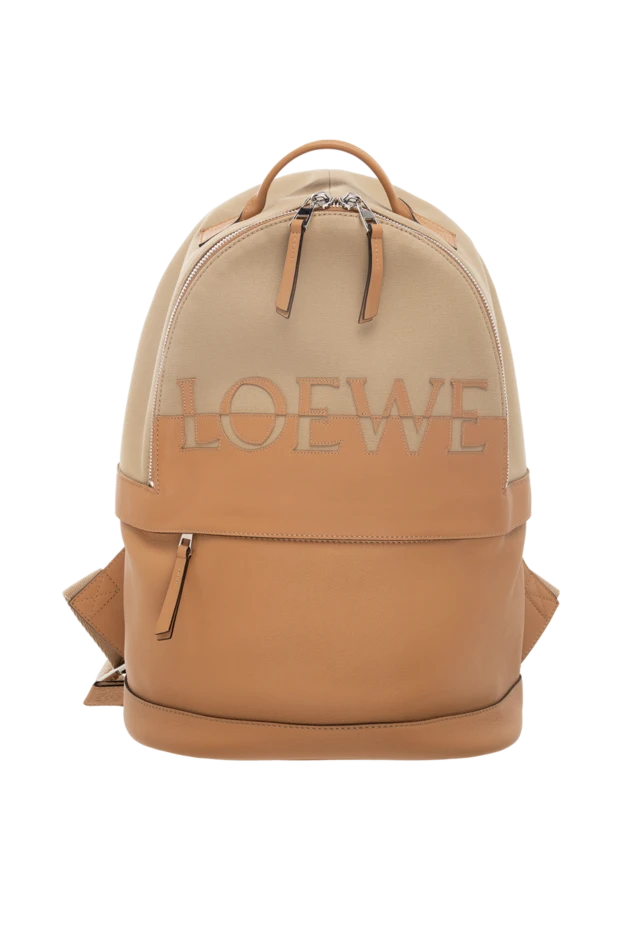 Loewe woman beige leather and cotton backpack for women купить с ценами и фото 174199 - photo 1