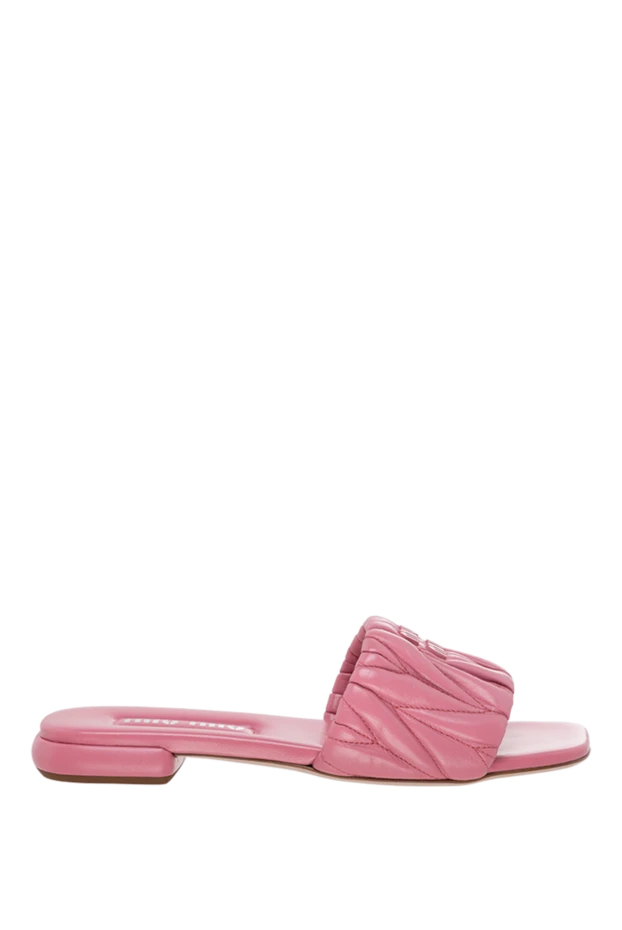 Miu Miu woman pink leather flip-flops for women купить с ценами и фото 174201 - photo 1