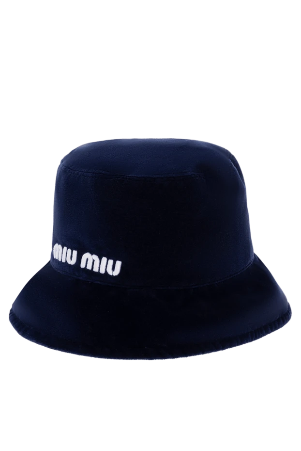 Miu Miu панама женская черная хлопковая с белым лого 174203 - фото 3