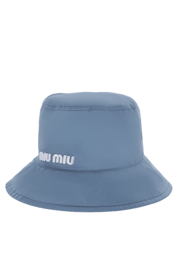 Miu Miu панама женская голубая хлопковая с белым лого 174204 - фото 3