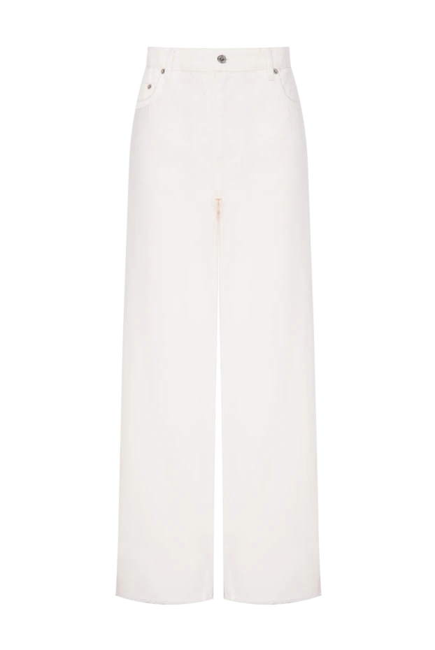 Miu Miu woman white cotton jeans for women купить с ценами и фото 174220 - photo 1