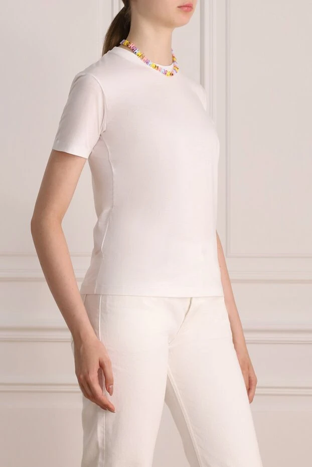Prada футболка базовая женская белая хлопковая 174232 - фото 3