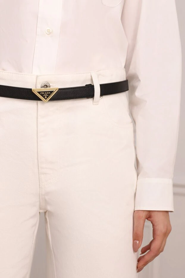 Prada woman black leather belt for women купить с ценами и фото 174234 - photo 2