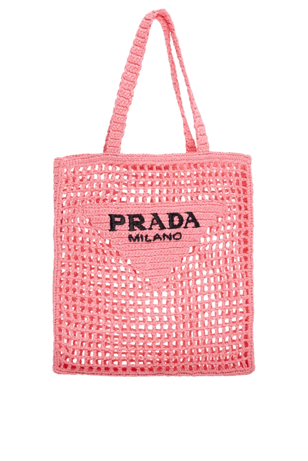 Prada woman pink raffia bag for women купить с ценами и фото 174236 - photo 1