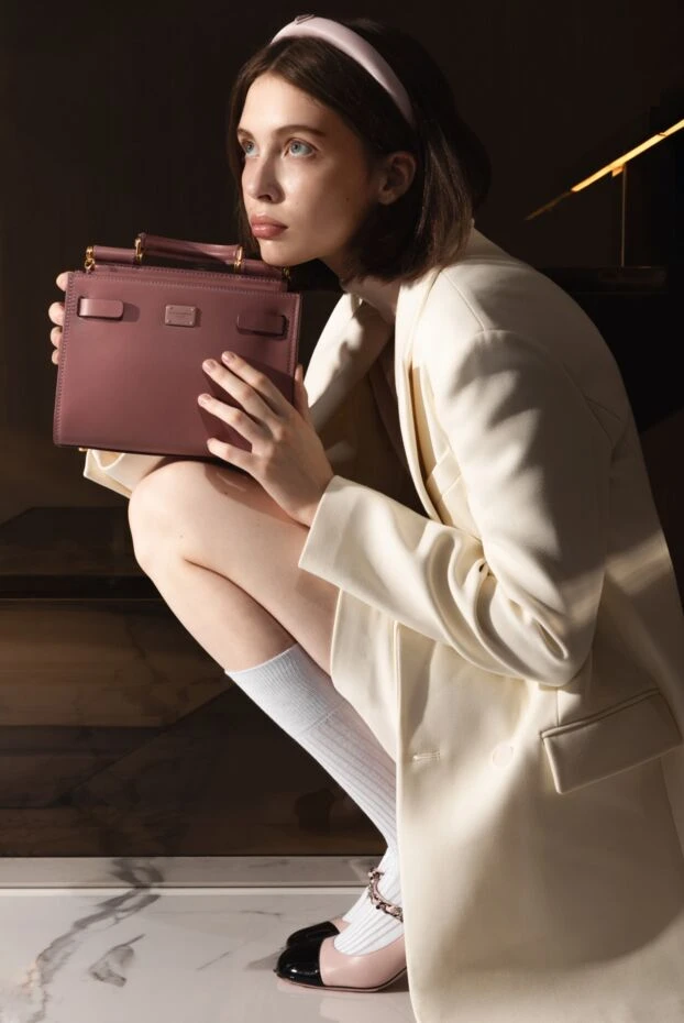 Prada ободок женский розовый с логотипом 174241 - фото 2