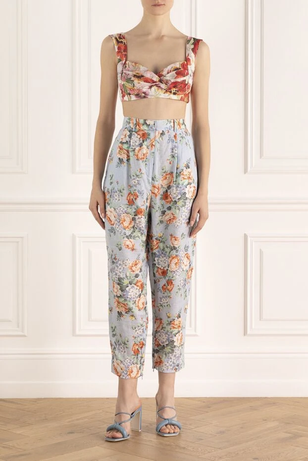 Zimmermann браллет-топ женский красный в цветочный принт 174263 - фото 2