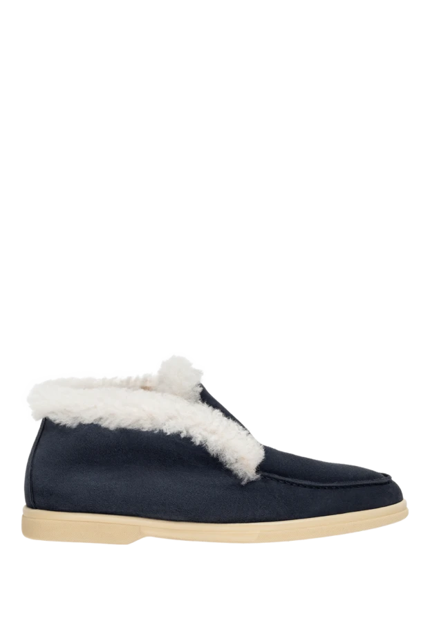 Cesare di Napoli woman blue suede and fur loafers for women купить с ценами и фото 174265 - photo 1