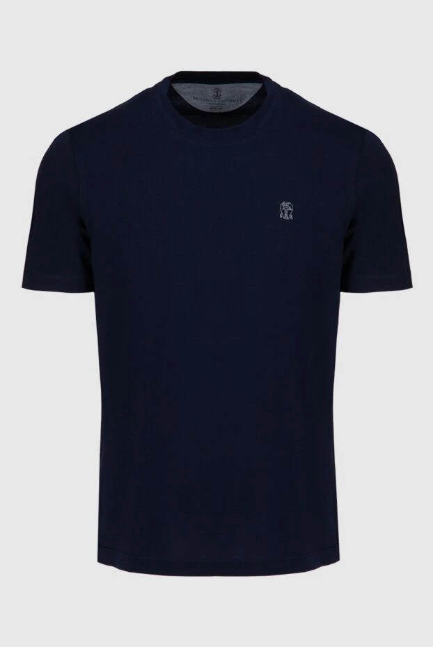 Brunello Cucinelli men's blue cotton t-shirt with logo 174279 - photo 1