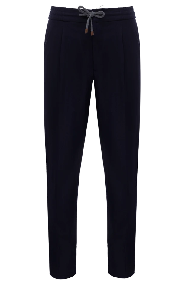 Men's blue woolen pants - photo 1