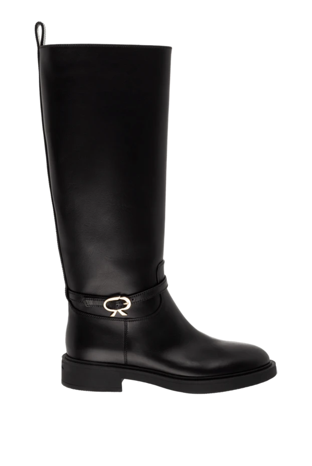 Gianvito Rossi woman black leather boots for women купить с ценами и фото 174302 - photo 1