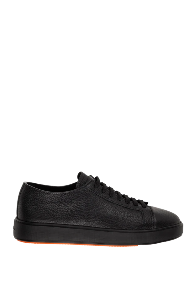 Santoni man black leather sneakers for men купить с ценами и фото 174303 - photo 1