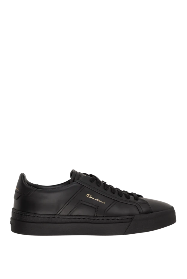 Santoni man black leather sneakers for men купить с ценами и фото 174305 - photo 1