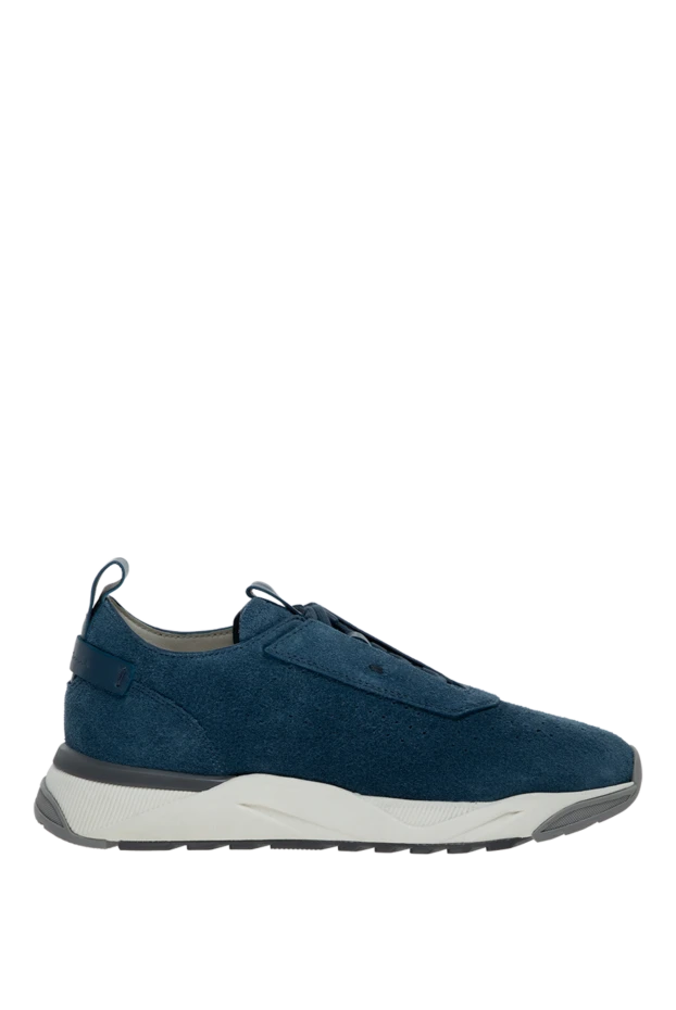 Santoni man blue leather sneakers for men купить с ценами и фото 174307 - photo 1