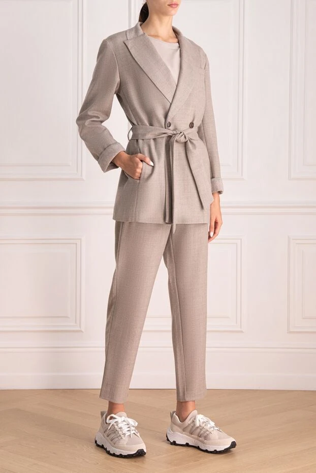 Panicale women's classic beige suit with cropped trousers
 174331 - photo 3