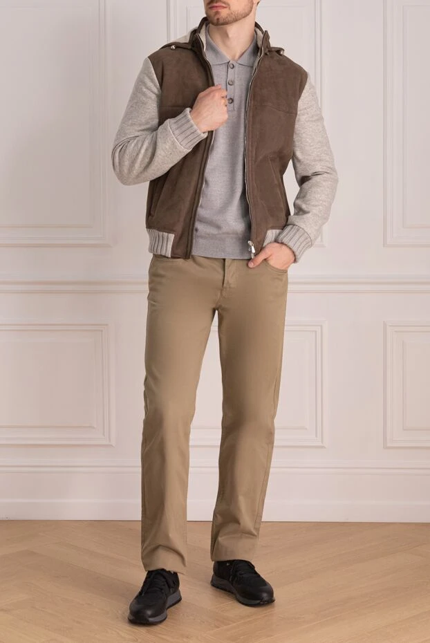 Enrico Mandelli дубленка из замши и кашемира коричневая мужская 174336 - фото 2