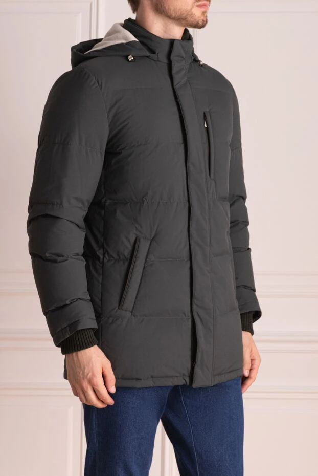 Enrico Mandelli пуховик мужской зеленый с отстегивающимся капюшоном 174340 - фото 3