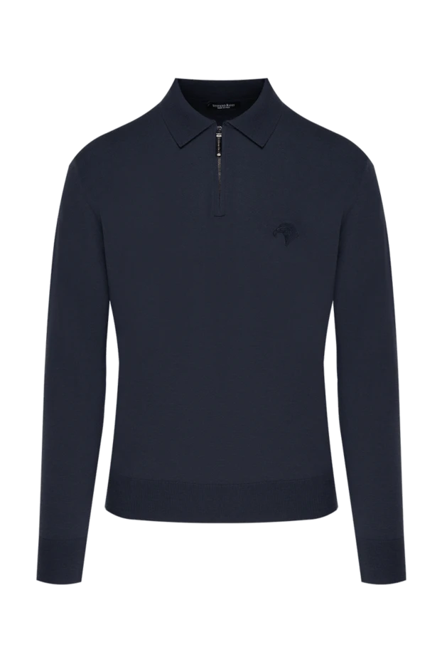 Stefano Ricci поло мужское серое шерстяное с вышитым логотипом 174357 - фото 1