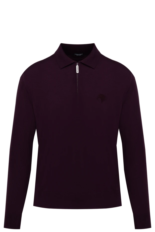 Stefano Ricci поло мужское бордовое шерстяное с вышитым логотипом 174359 - фото 1