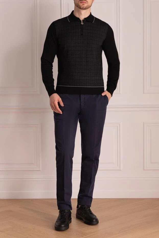 Ерлерге арналған қара түсті поло жейдесі - фото 2