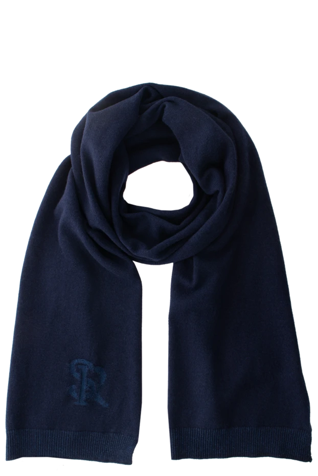 Scarf from cashmere silk blue for men - photo 1