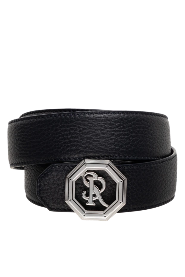 Ремень из кожи крокодила с фирменной металлической пряжкой - фото 1