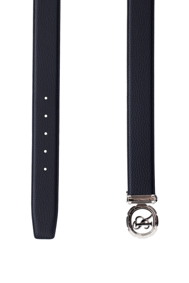 Stefano Ricci мужской ремень из натуральной кожи темно синего цвета с круглой пряжкой 174381 - фото 3