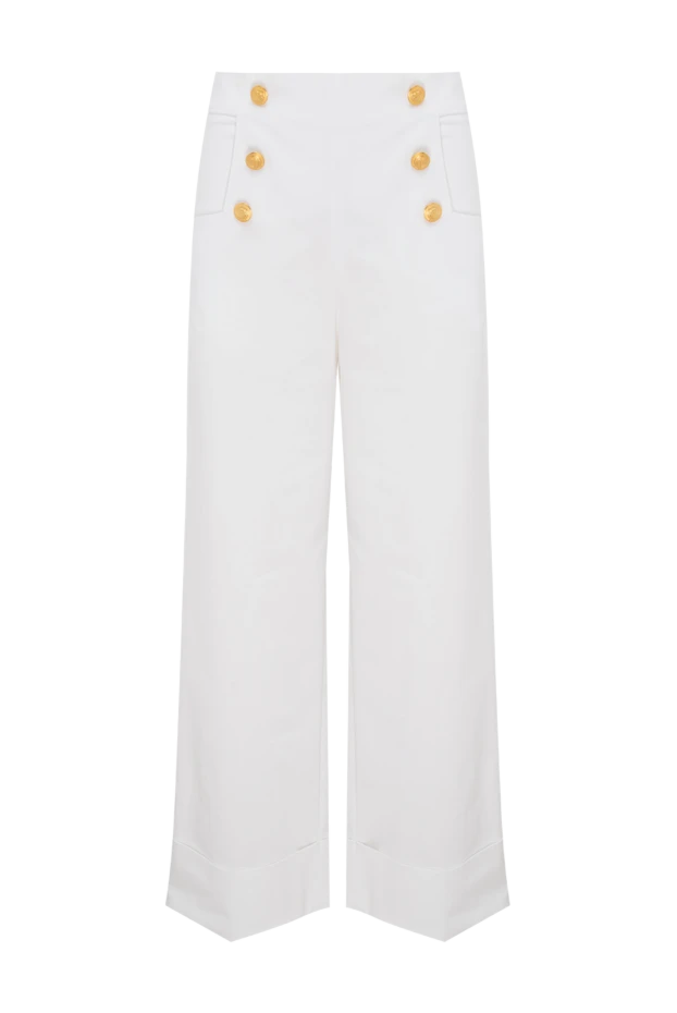 P.A.R.O.S.H. woman white cotton and elastane pants for women купить с ценами и фото 174406 - photo 1