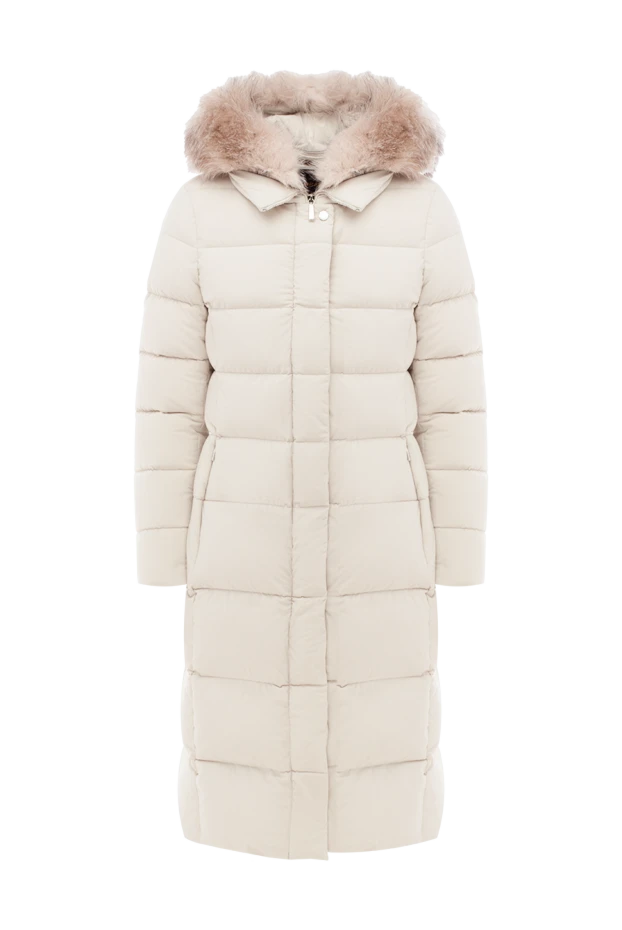 White women's down jacket with fur - photo 1