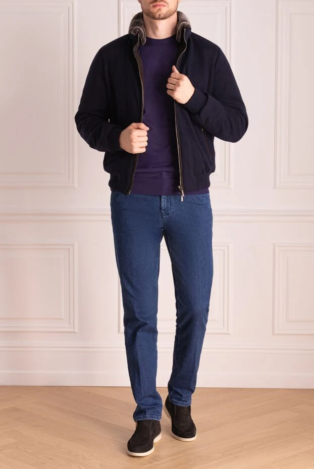 Moorer man blue wool jacket for men купить с ценами и фото 174426 - photo 2