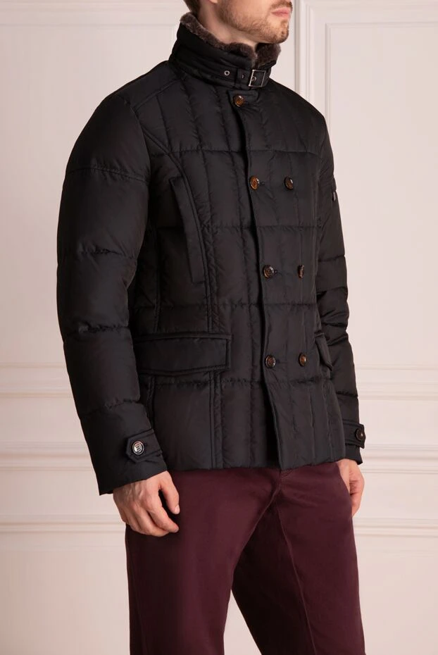 Moorer куртка синяя стеганая двубортная с воротником-стойкой мужская 174430 - фото 3