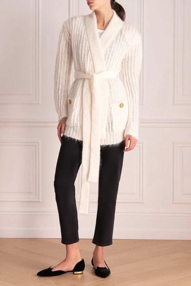 Balmain woman white cardigan for women купить с ценами и фото 174447 - photo 2