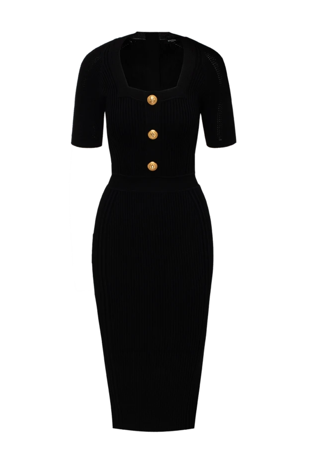 Balmain woman black viscose and polyester dress for women купить с ценами и фото 174448 - photo 1