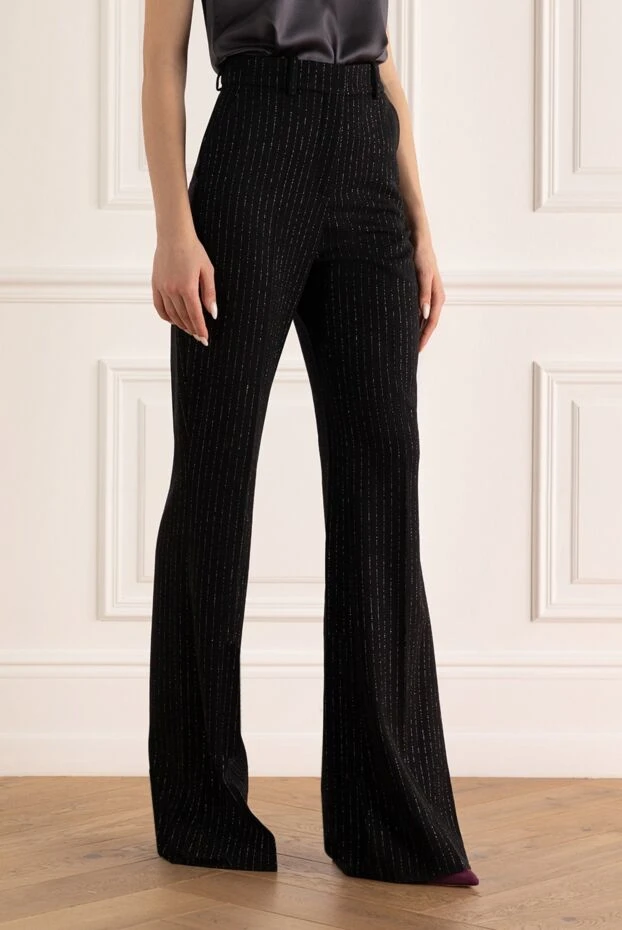 Balmain женские брюки клёш чёрные 174461 - фото 3