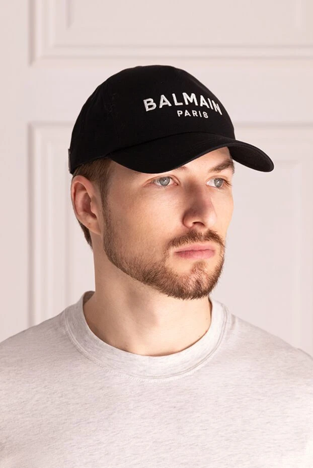 Balmain man men's black cotton cap купить с ценами и фото 174464 - photo 2