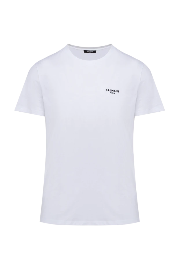 Balmain man white cotton t-shirt for men купить с ценами и фото 174467 - photo 1