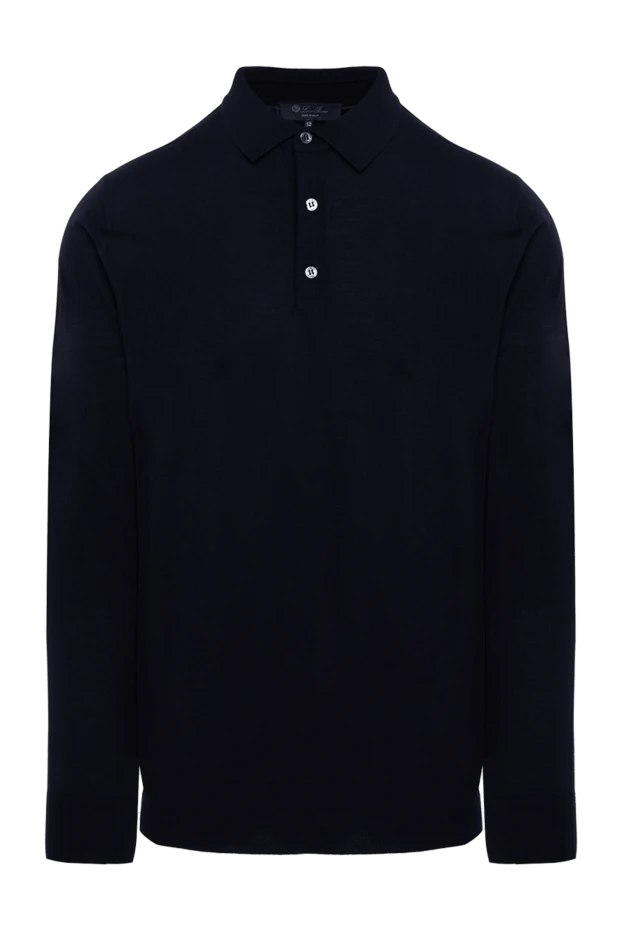 Loro Piana man wool long sleeve polo blue for men купить с ценами и фото 174478 - photo 1