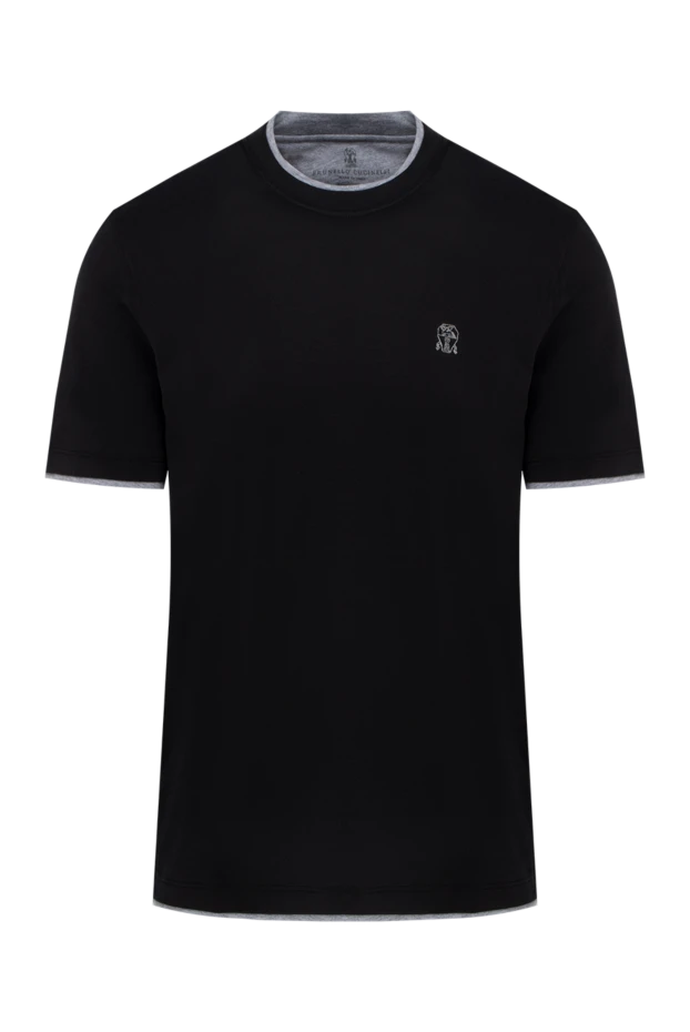 Black cotton T-shirt for men - photo 1