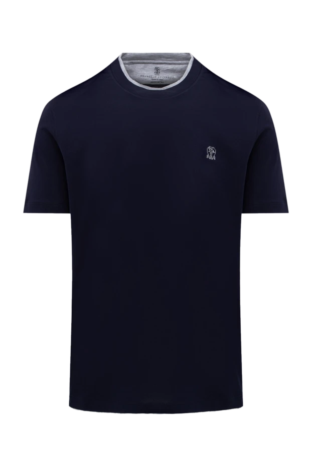 Brunello Cucinelli blue cotton t-shirt for men 174516 - photo 1